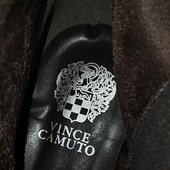 Vince Camuto Babellie Mid Calf Western Boot Square Toe Taupe Tan Suede Size 10 - Picture 11 of 14